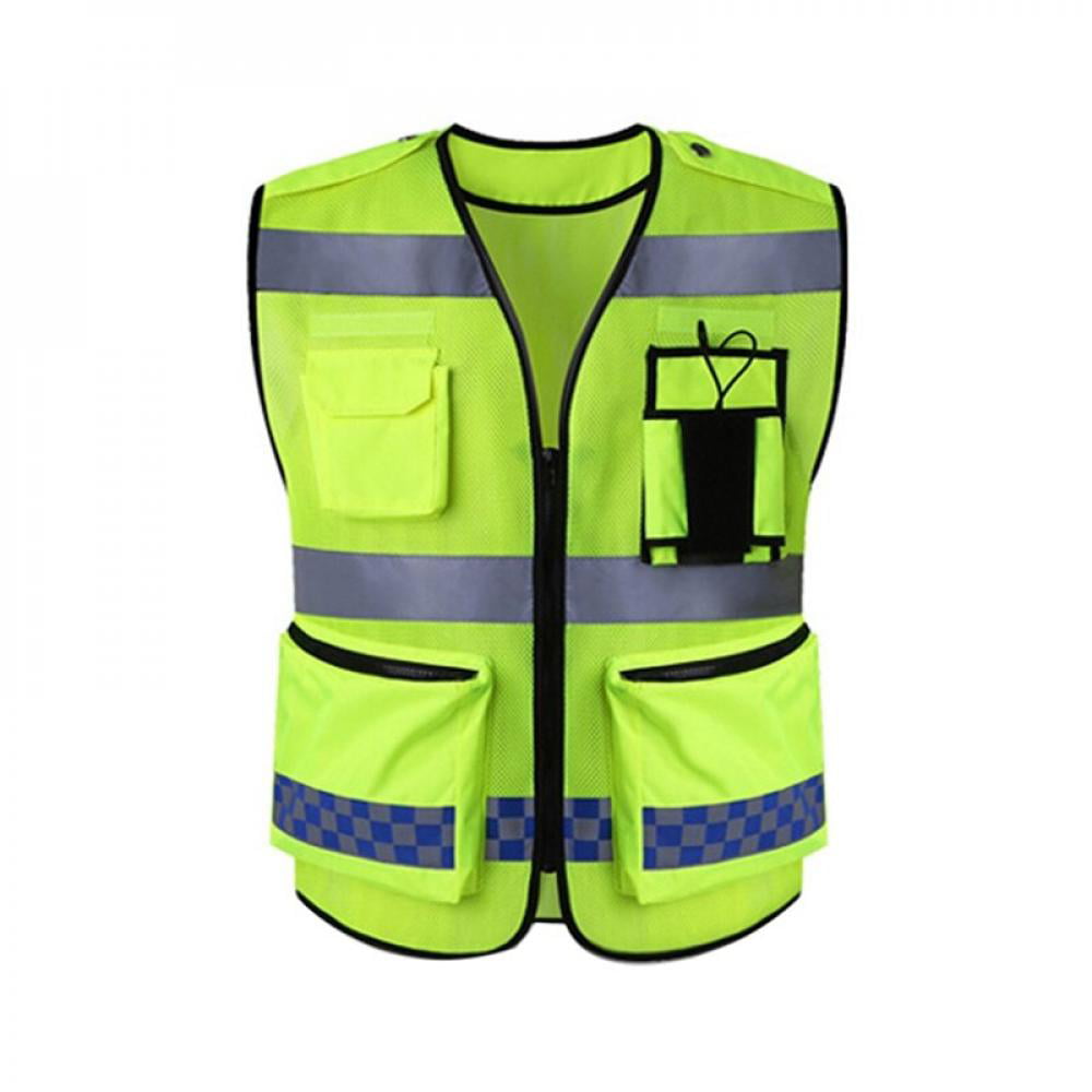 High Visibility Reflective Vest Warning Waistcoat Stripes Jacket Tops Safety 