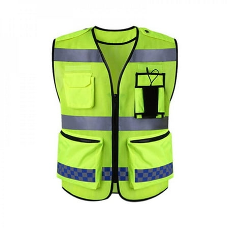 

Merotable 4 Pockets High Visibility Reflective Safety Vest Zipper Front Meets Standards