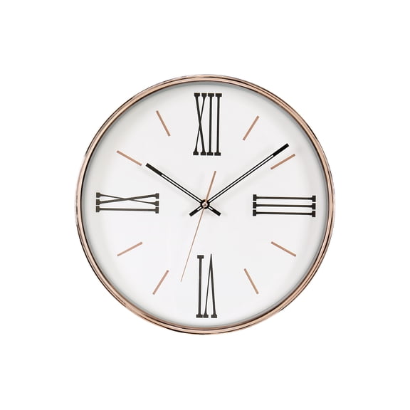 Clocks - 14" Round - Wall Clock - Gold Plastic Frame - Transitional