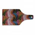 thumbnail image 1 of Modern Cutting Board, Abstract Rainbow Vivid Colorful Ombre Mosaic Geometrical Wavy Design Print, Decorative Tempered Glass Cutting and Serving Board, Wine Bottle Shape, Multicolor, by Ambesonne, 1 of 1