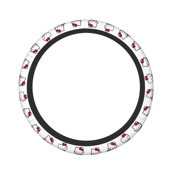 Hello Kitty Elastic Steering Wheel Cover Stylish Neoprene Decorative Car Accessories for Universal Auto