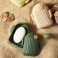 thumbnail image 5 of Cute Cactus Cartoon Drain Soap Box Olive Green Plastic Containers Holders Travel Storage Rack PP Portable Soap Box  Bathroom Accessories, 5 of 7