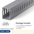 thumbnail image 4 of shiyou-94.5in(6X L15.7in) Professional Server Rack Cable Management Raceway, H1.6in x W1.2in Cable Raceway Kit, Electrically Safe PVC Open Slot Wire Raceway for Under Desk/Computer/Network Cords, Gre, 4 of 4