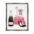 thumbnail image 2 of Stupell Industries Glam Pink Fashion Book Champagne Hells and Flowers Metallic Gold Framed Floating Canvas Wall Art, 16x20, by Amanda Greenwood, 2 of 5