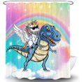 thumbnail image 3 of Veigike Polyester Rainbow Funny Kids Shower Curtain Set for Boys, 70" x 70", 3 of 6