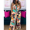 thumbnail image 1 of Lovelywholesale Plus Size Off The Shoulder Mixed Print Jumpsuit, 1 of 3
