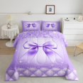 thumbnail image 2 of Castle Fairy Kawaii Bowknot 3 Pieces Queen Comforter Set for Boys Girls,Dreamy Princess Ultra Soft Bedding Sets,Bling Glitter Bedding Comforter Set Breathable,Luxury Bedroom Decor,Reversible, 2 of 8
