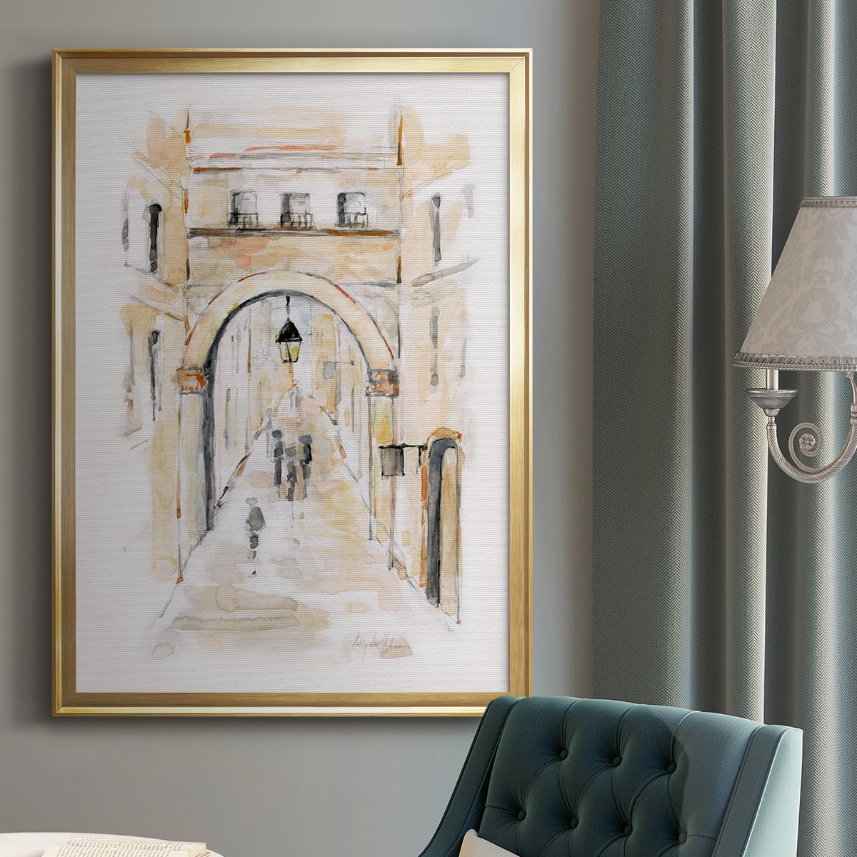 Venice Market Day I Classic Wall Art, Premium Framed Print, Vintage Market Scene - Ready to Hang