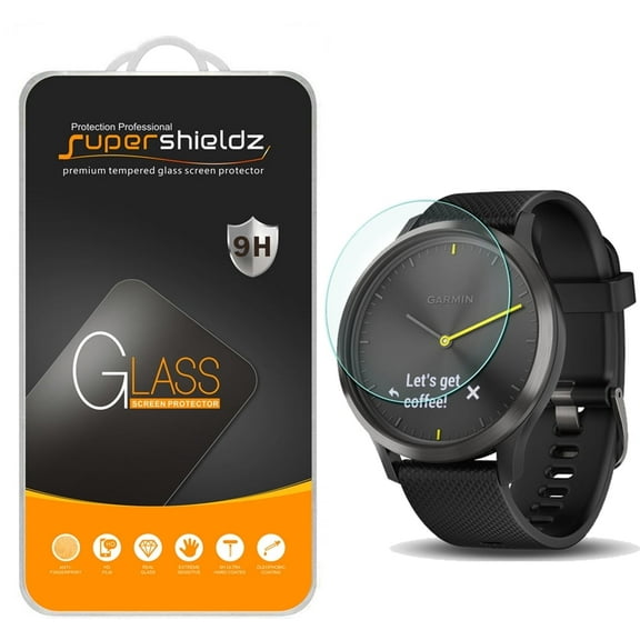 [1-Pack] Supershieldz for Garmin vivomove HR Tempered Glass Screen Protector, Anti-Scratch, Anti-Fingerprint, Bubble Free