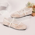 thumbnail image 7 of HTHLVMD Lace Ballet Shoes, Bow Strap Dress Shoes, Women's Elegant Mesh Mary Jane Flats Embroidered Lace Ballet Shoes Sweet Bow Strap Pointed Toe Dress Shoes Casual Lightweight Loafers, White 7, 7 of 7