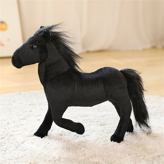 YOLOKE Lindo caballo de peluche, pony de peluche de simulación, accesorios de fotografía creativos para niños