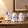 thumbnail image 2 of Set of 3 Halloween Figurines for Halloween Tabletop Home Decor, 7.87 x 3.54 x 1.57 Inch Cute Resin Ghost Statues, Kawaii Mini Halloween Ornaments for Fall Mantel Centerpiece Decor, 2 of 7