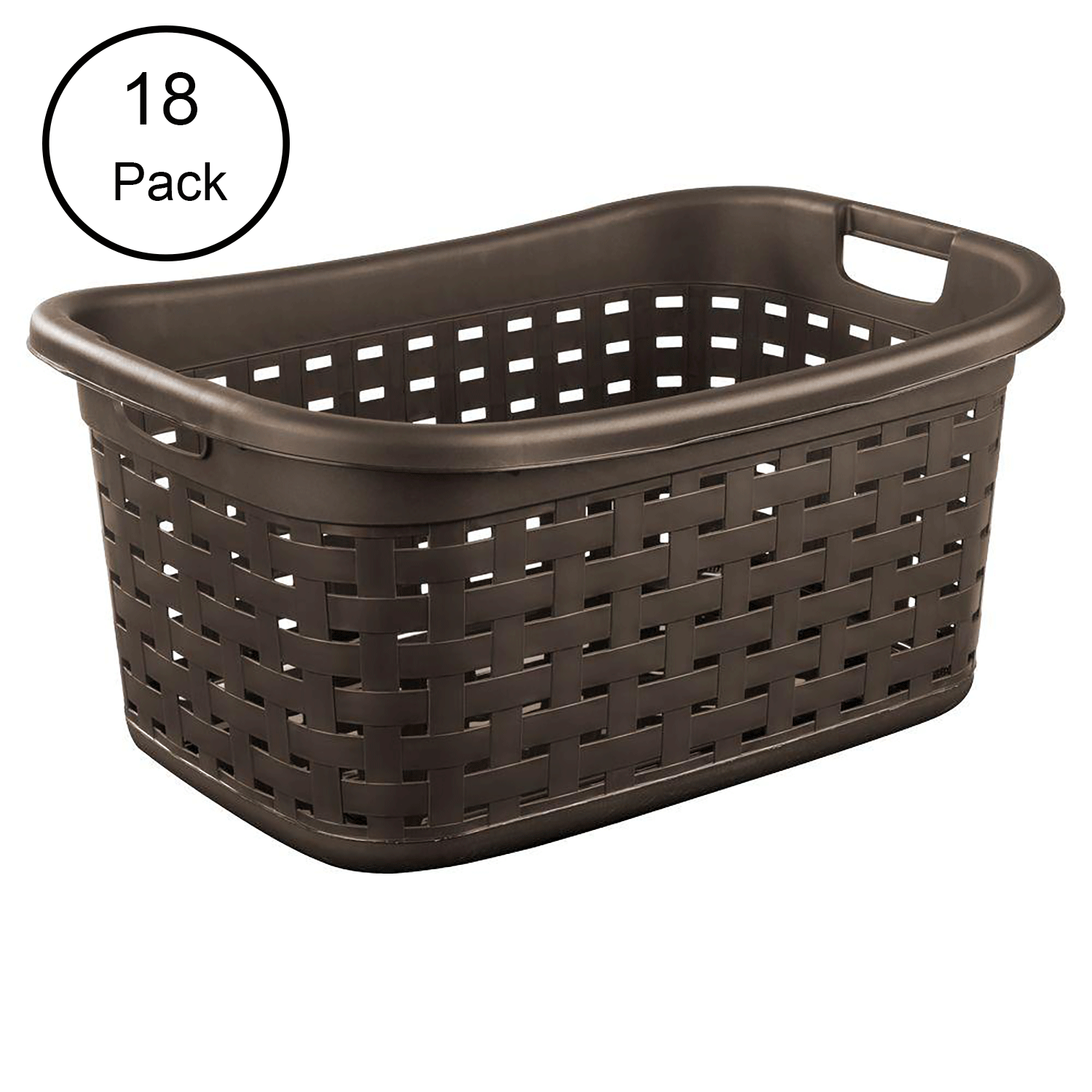 Sterilite Plastic Weave Laundry Organizer Storage Basket, Espresso (18