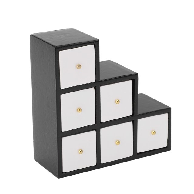 Gabinete De Casa De Muñecas, Modelo De Estante De Almacenamiento De Simulación De Diseño De Cajón Para Decoración De Casa De Muñecas 1:12 ANGGREK Doll House Cabinet