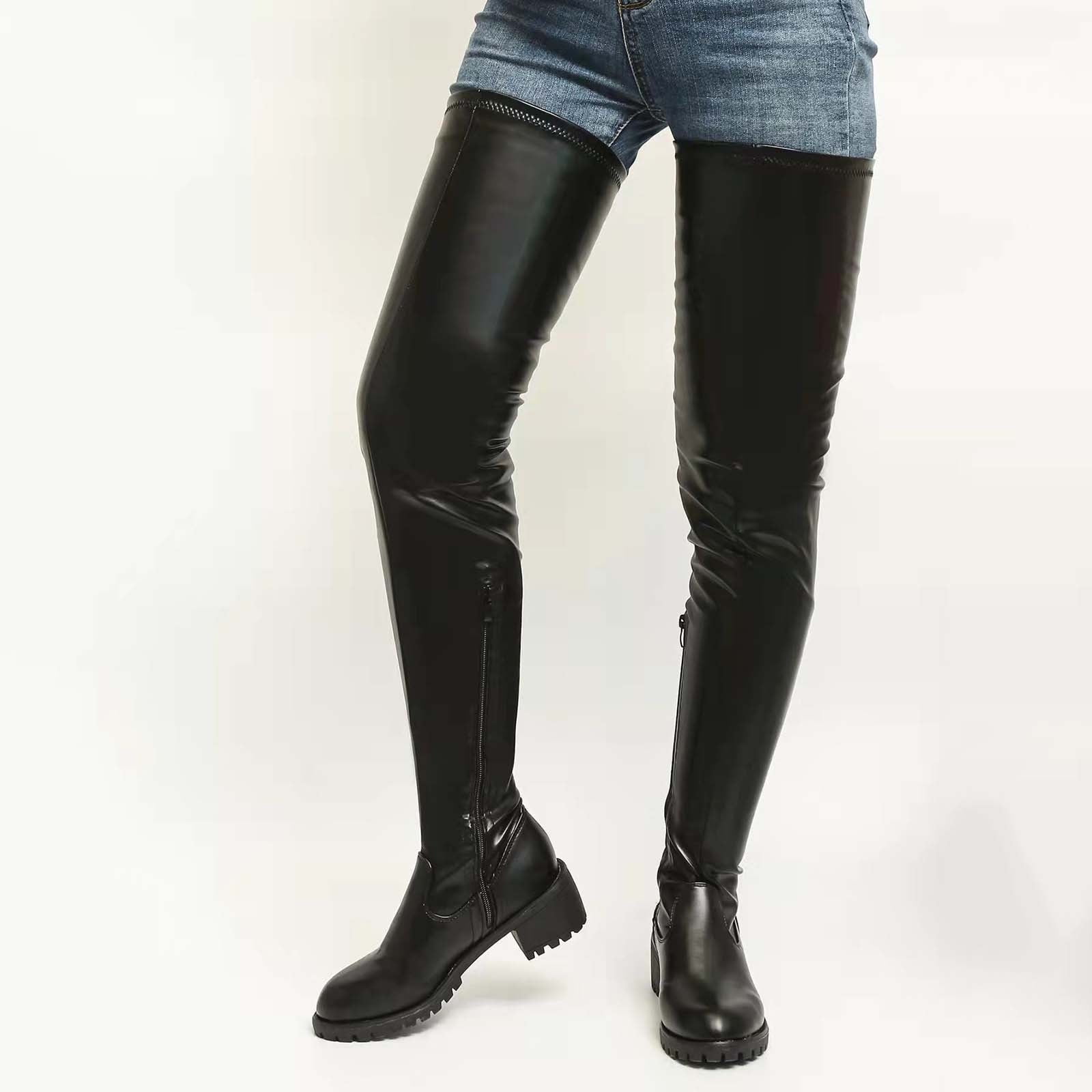 【送料&関税込】  Stivali ZARA WOMANFABRIC OVER THE KNEE TALL PLATFORM BOOTS BLACK