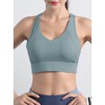 thumbnail image 3 of TFixol Sujetador deportivo para mujer Espalda cruzada Cierre de gancho y ojo con tiras Acolchado extraíble, 3 of 8