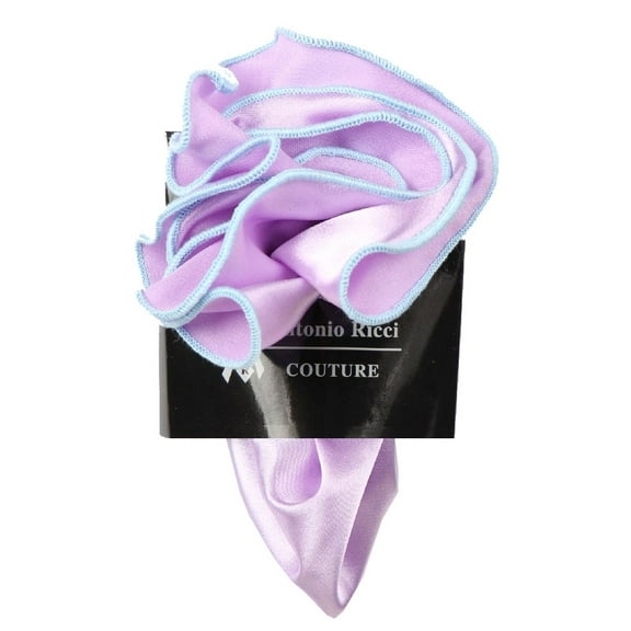 PS-Z-RD-44 - Round Pocket Square Accessory - Lavender Aqua