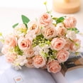 thumbnail image 3 of Simulación de ramo de 10 rosas Fragante Princesa rosas simulación flores hogar boda ramo de rosas flores decorativas, 3 of 6