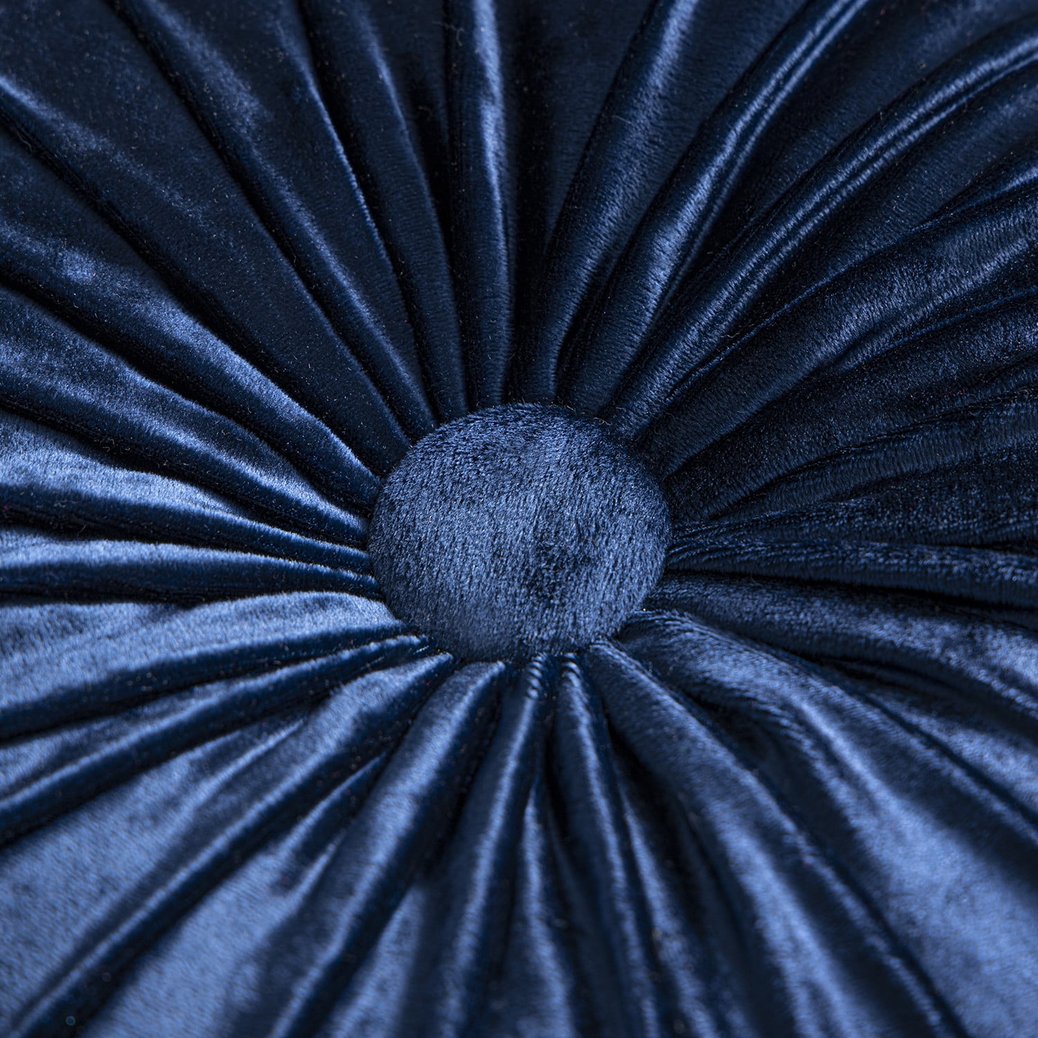 Phantoscope Designer's Choice Decorative Throw Pillow Set, Fluffy Faux Fur & Velvet Pleated Pumpkin Bundle, for Sofa Couch Bedroom, 18" x 18"+ 16" x 16", Navy, 2 Pack