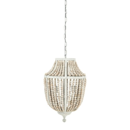 

Creative Co-Op Metal Chandelier with Wood Beads