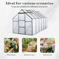 thumbnail image 3 of CarButler 6x10ft Polycarbonate Greenhouse Heavy Duty Walk-in Garden House with Sliding Door and Vent for Outdoor Garden Backyard Black, 3 of 11