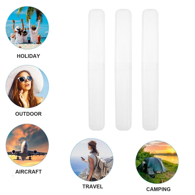 RENACLIPY Portacepillo De Plástico Transparente Simple Para Uso En Camping Y Viaje