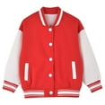 thumbnail image 4 of Byoo Tween Girls Bomber Jacket Colorblock Varsity Sweatshirt Long Sleeve Sports Jacket, 4 of 5