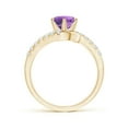 thumbnail image 2 of ANGARA Natural Prong-Set 1.15 ct Amethyst Bypass Ring with Diamond Accents in 14K Yellow Gold for Women (Size-7mm) | February Birthstone, Anniversary, Jewelry Gift for Women | Natural Amethyst Ring, 2 of 9