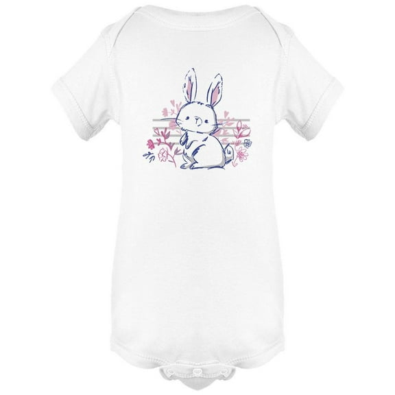 Cute White Little Bunny Graphic Bodysuit Infant -Image by Shutterstock, 6 Months
