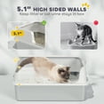 thumbnail image 3 of PawHut Stainless Steel Litter Box, XL Enclosed Cat Litter Box for Big Cats with High Side, Scoop, Easy Cleaning & Anti-Urine Leakage, Light Gray, 3 of 9