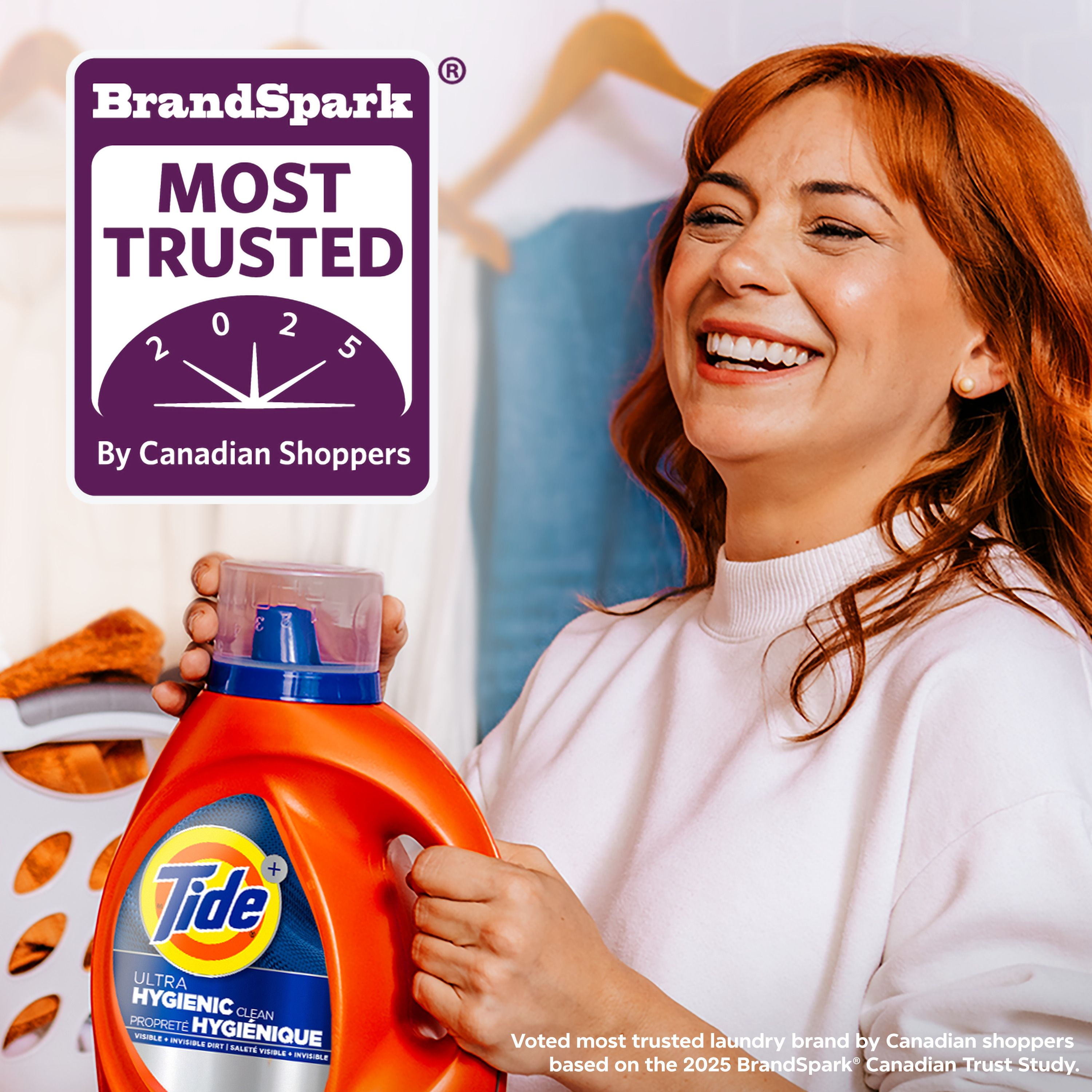 Détergent à lessive liquide Tide Propreté hygiénique, parfum original, compatible avec les laveuses HE 3.9L