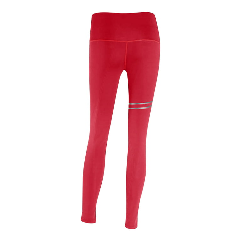 HAPIMO Sales Women's Yoga Pants Hip Lift Tights Tummy Control Workout Pants  High Waist Slimming Stretch Athletic Running Yoga Leggings for Women Red L