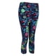 thumbnail image 1 of Leggings capri para mujer, de tiro medio, elásticos, deportivos, con estampados variados. L, 1 of 9