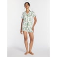 thumbnail image 3 of Joyspun Women's Dreamy Soft Collection Notch Collar Top and Shorts Pajama Set, 2-Piece, Sizes XS-3X, 3 of 6