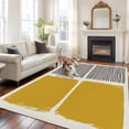 thumbnail image 2 of Area Rug for Living Room, Yellow Non-Slip Indoor Large Carpet for Bedroom/Dining Room, Modern Painting Farmhouse Striped Abstract Art Washable Low-Profile Rectangle Floor Runner Rugs - 6 x 9 Ft, 2 of 8