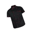 thumbnail image 1 of facefd Chef Jacket Uniform Short Sleeve Hotel Kitchen Chefwear Cook Coat 2XL Black, 1 of 8