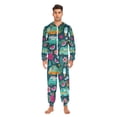 thumbnail image 3 of FORMRS Onesies Pajama for Adults Unisex Hoodie Winter Jumpsuit One Piece Sleepwear, Sizes S-2XL, Green Vibrant Truck Pattern, 3 of 7
