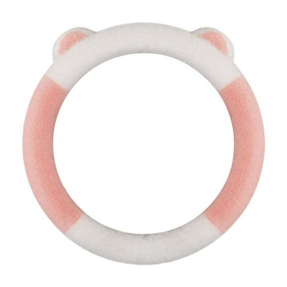 yotijay Generic Car Steering Wheel Cover, Steering Wheel Protector Cover, Decorative Car Round White Pink