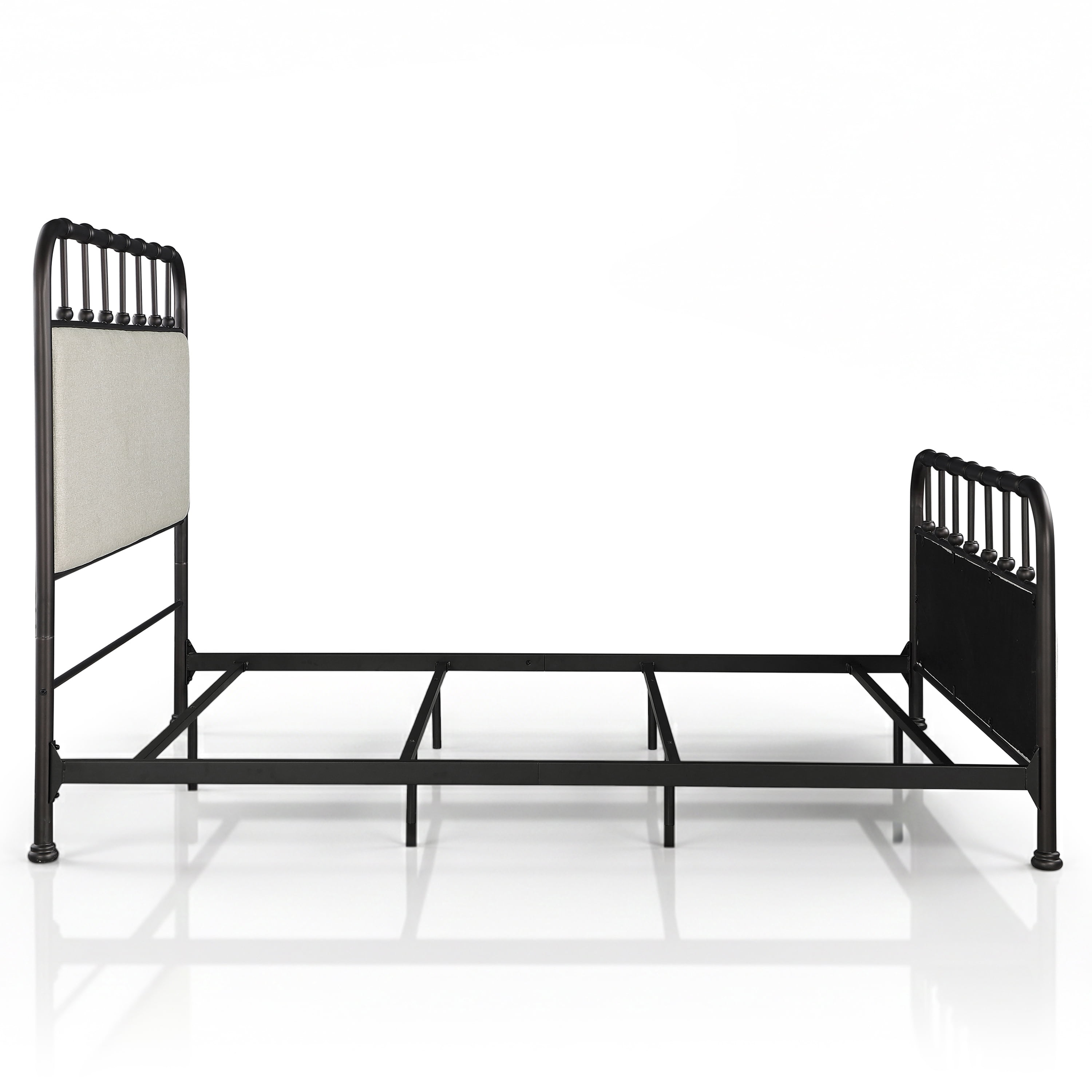 Furniture of America Florinda Metal Full Panel Bed with Upholstered Headboard, Dark Copper