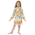 thumbnail image 6 of FORMRS Niños Bathrobe Unisex Hooded Robe Soft Plush Pajamas Sleepwear, Size 10-12T, Pumpkins Pattern, 6 of 7
