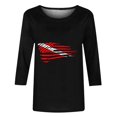 thumbnail image 4 of GERsome American Flag T-Shirts for Women 3/4 Sleeve Crew Neck 4th of July USA Patriotic Casual Graphic Tees Summer Loose Fit Pullover Tops S-2XL, 4 of 5