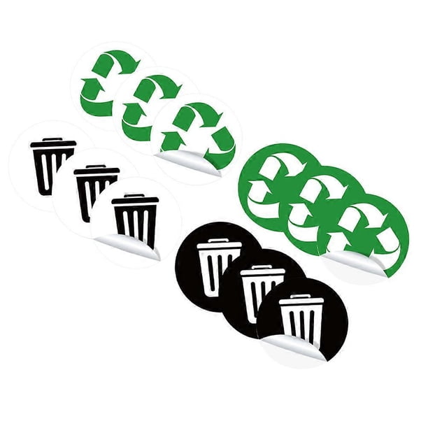 Recycle Sticker Trash Can Sticker for Decoration Use 12Pcs Self-Adhesive Set