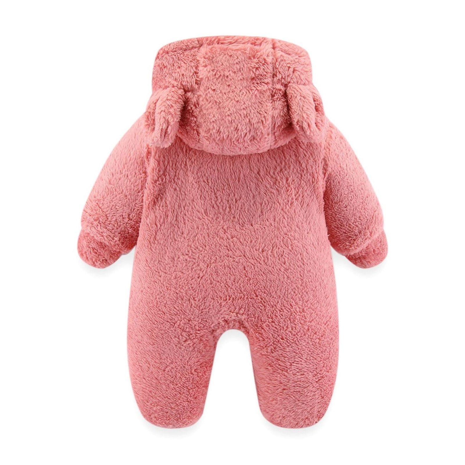 Sopiago Baby Boy Snowsuit Toddler Girl Winter Jacket Winter Outfit Fleece Hooded Romper Jumpsuit Pink,6-9 Months