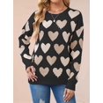 thumbnail image 3 of Women Long Sleeve Sweater Autumn Crew Neck Dressy Casual Soft Knit Pullover Tops Trendy Black L, 3 of 5