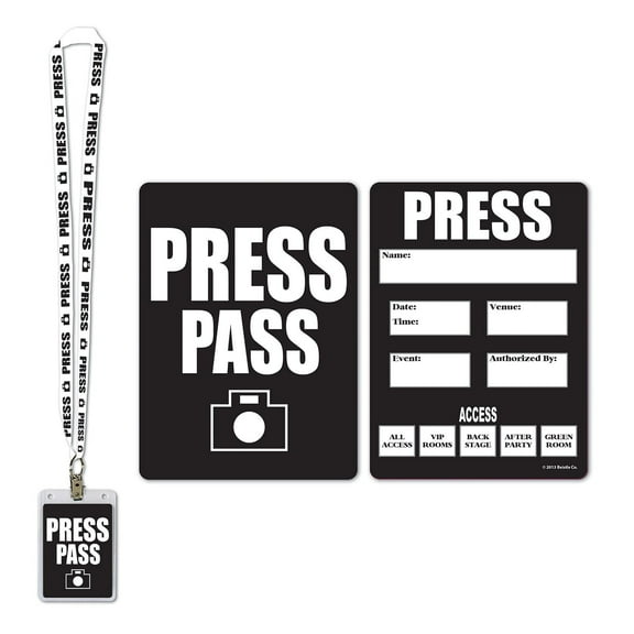 Beistle Press Party Pass, 25-Inch