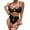 Black, variant on FhsagQ Plus Size Lingerie for Women Crotchless Sexy Applique Embroidered Underwire Push up Garter Belt Lingerie Set for Women Mesh Sheer Bra and Panty Black S