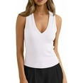 thumbnail image 3 of PRETTYGARDEN V Neck Tank Tops for Women Summer Outfits Ribbed Knit Shirts Casual Basic Tees Sleeveless Camisole Vest, 3 of 10