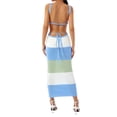 thumbnail image 3 of Fortune Robe Tricotée pour Femmes Rayée/couleur Unie Taille Dos Nu Longue, 3 of 9