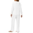 thumbnail image 3 of Amidoa White 2 Piece Sets for Women Cotton Ruffle Drawstring Cute High Waist Pants Tracksuit Womens Sweatsuit XXL, 3 of 6