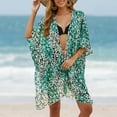thumbnail image 4 of Summer Bikini Cardigan Leopard Pattern Half Sleeve Open Front Beachwear Cardigan Sunscreen Swimsuit Cover-Up, 4 of 6